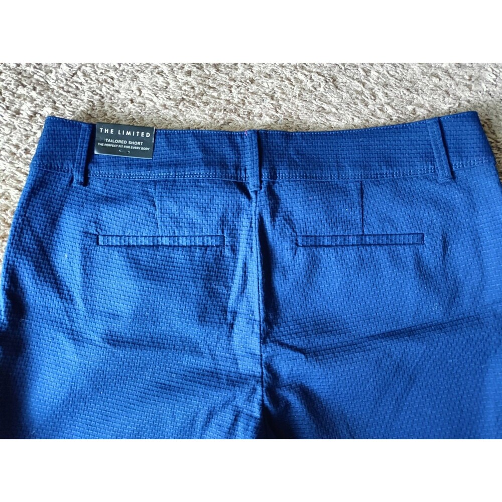 The Limited Shorts Womens Size 8 Navy Blue Waffle Weave Tailored Short Chino - Picture 6 of 8
